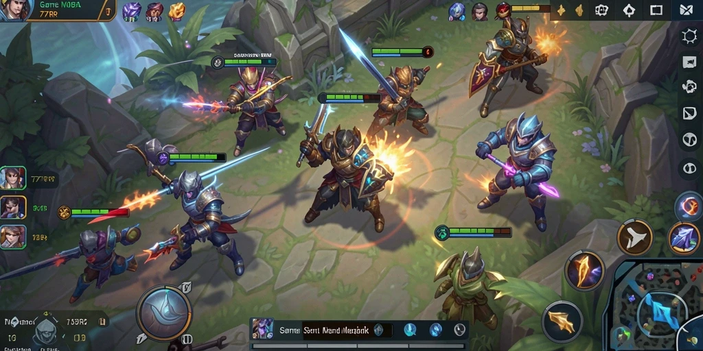 Tampilan gameplay seru dari 77RP dengan aksi hero yang mendebarkan.