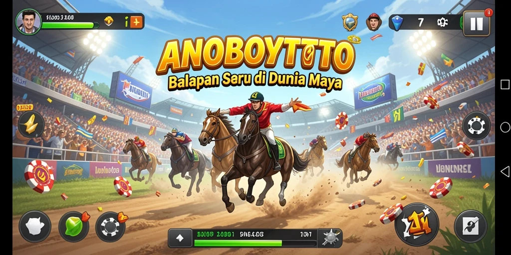 Tampilan gameplay seru dari ANOBOYTOTO, balapan di trek menantang.