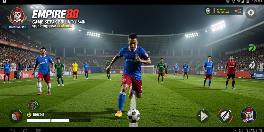 Tangkapan layar gameplay <strong>EMPIRE88</strong> menampilkan aksi sepak bola yang mendebarkan.