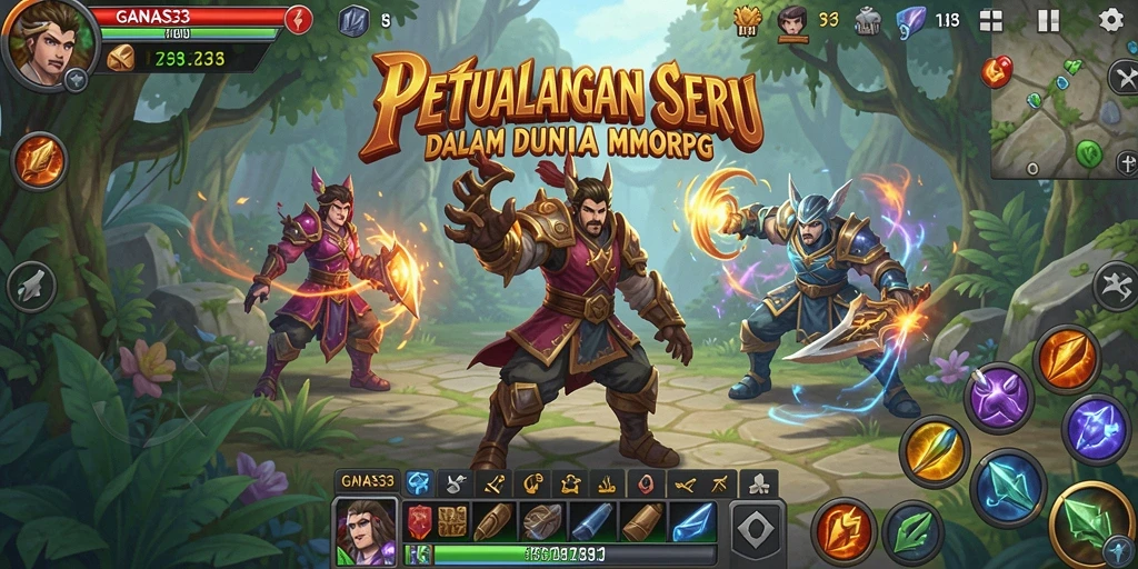 Tampilan gameplay seru dalam dunia MMORPG GANAS33.