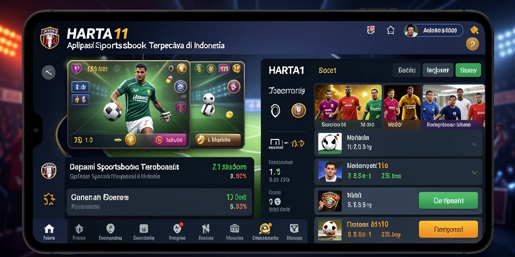 Tampilan interface HARTA11 saat bermain taruhan olahraga.