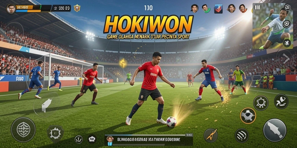 Tampilan utama gameplay HOKIWON dengan aksi olahraga yang seru.
