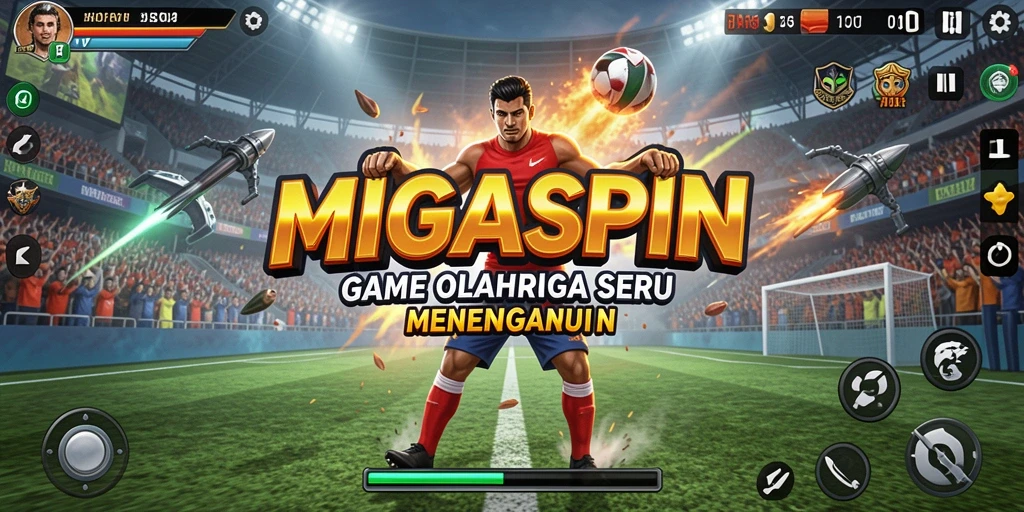 Tampilan menarik dari permainan <strong>MIGASPIN</strong> dengan aksi olahraga yang seru.