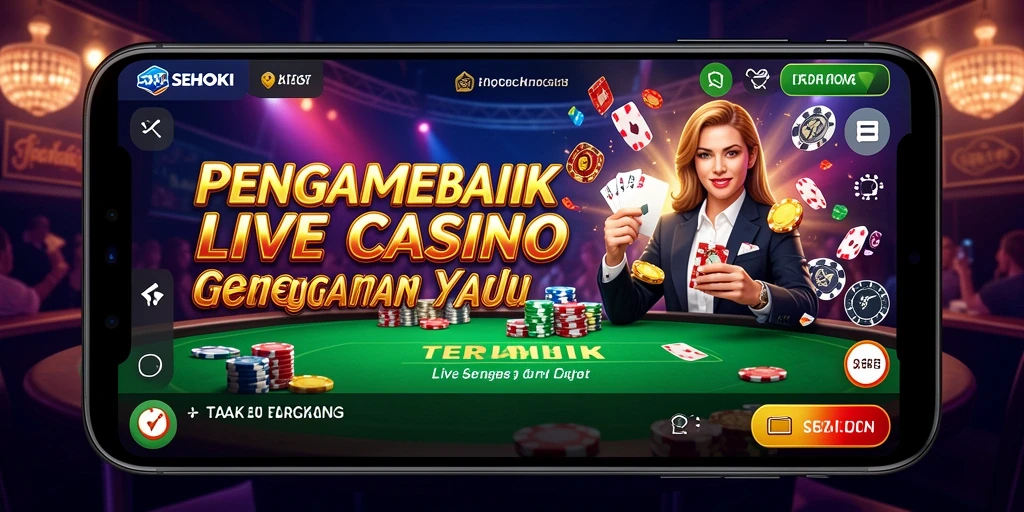 Screenshot gameplay SEHOKI menampilkan dealer profesional di meja permainan.